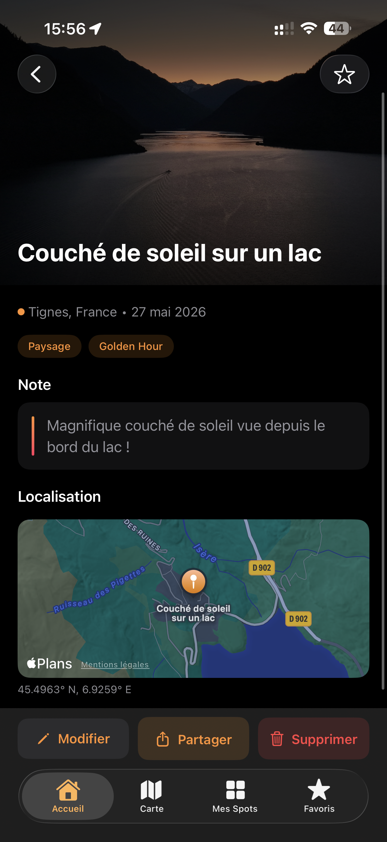 Détail d'un spot